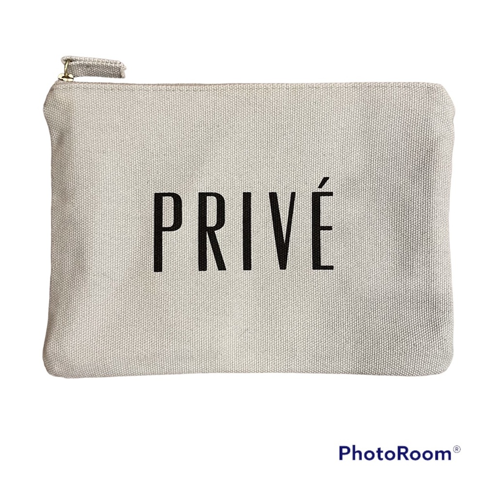 Prive Canvas Zipper Pouch / Wet Bag with Plastic Lining Natural - OS